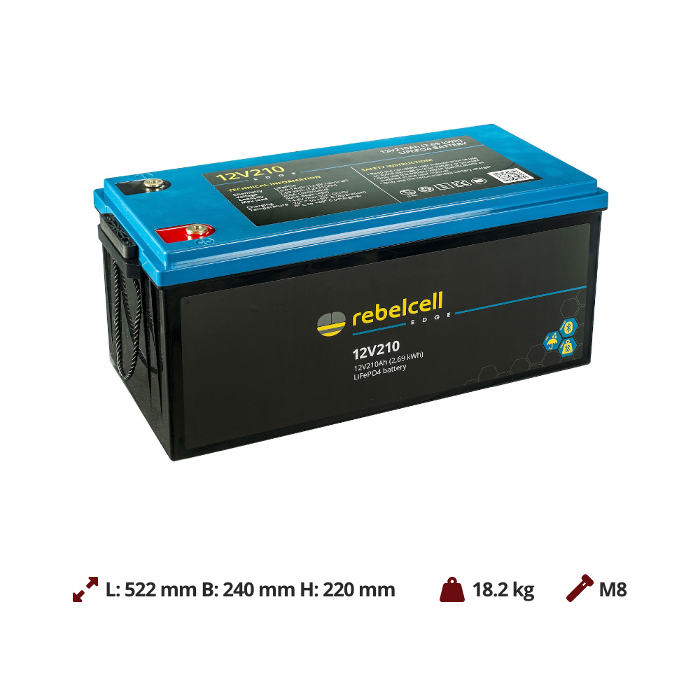Rebelcell 12V210 EDGE LiFePO4 accu