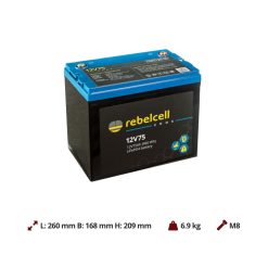 Rebelcell 12V75 EDGE LiFePO4 accu
